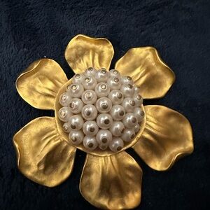 RARE GIVENCHY PARIS Flower brooch. Glass pearls. Vintage.